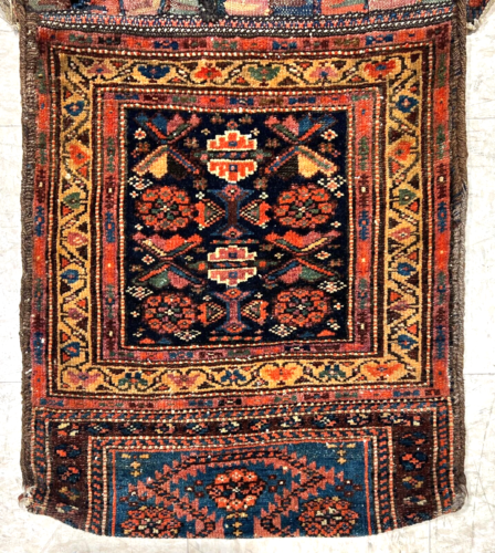 Handgeknüpfte antike Farahan Doppel Satteltasche Stamm Orientteppich 1 Fuß 9 Zoll x 4 Fuß 3 Zoll - Bild 2 von 8