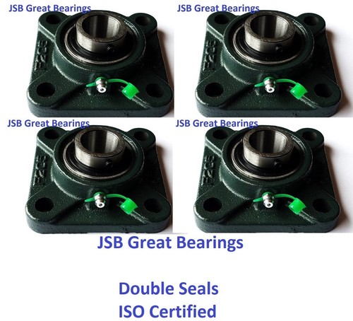 (Stck.4) UCF207-23 Vierkantflanschlager Doppeldichtung vier Schrauben 1-7/16 UCF207 - Bild 1 von 5