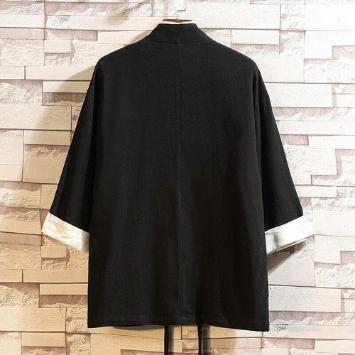Summer Men Cardigan Japanese Clothing Jacket Mens Shirt Yukata Haori Casual Coat - Picture 5 of 13