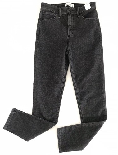 Pantalones de mezclilla al tobillo súper ajustados de tiro alto Abercrombie and Fitch para mujer 26 negros camuflados - Imagen 2 de 12