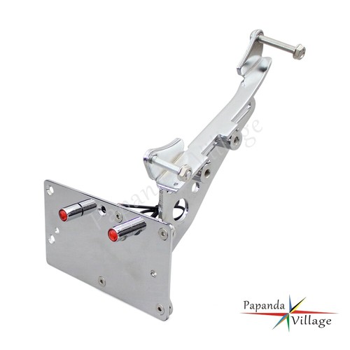 Side Mount Number License Plate Bracket w/ LED Light For Harley Sportster Dyna - Picture 8 of 13
