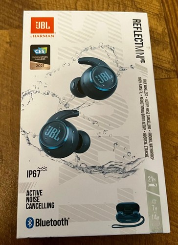 JBL Reflect Mini NC Wireless In-Ear Headset - Blue Ip 67 - Little use