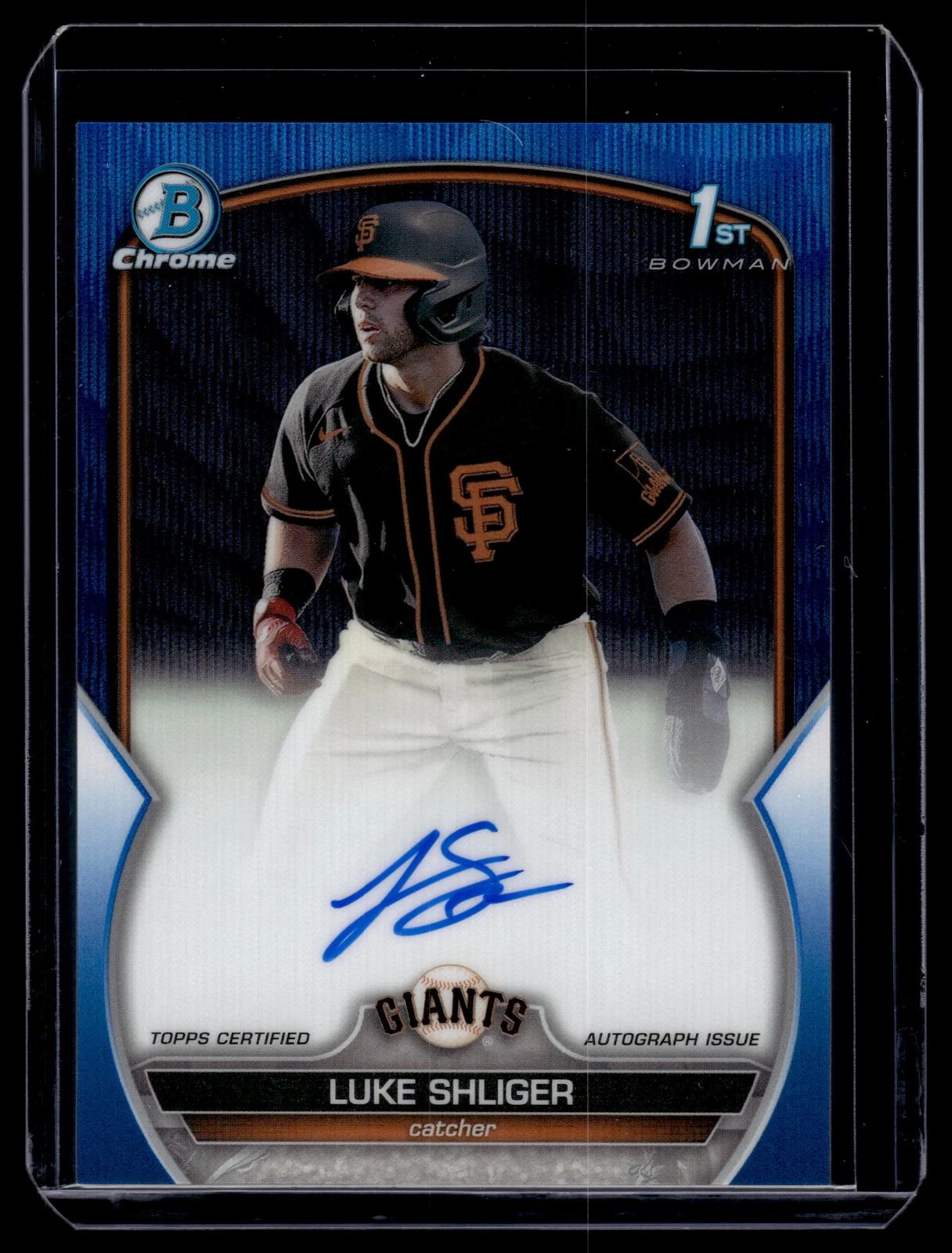 Luke Shliger 2023 Bowman Draft Chrome Blue Wave Auto Card /150 #CDA-LS