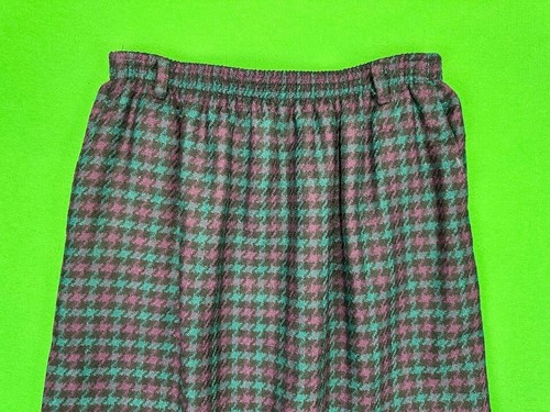 Vintage Alfred Dunner Skirt Women's 10 Plaid Wool Blend Lined Blue/Black/Purple - Picture 3 of 10
