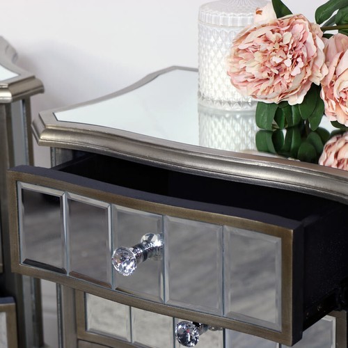 Pair mirrored bedside tables bedroom living room furniture French shabby chic - Picture 6 of 9