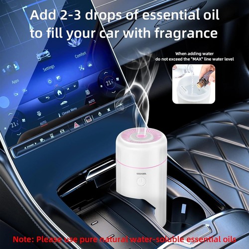 100ML Car Diffuser Humidifier, Cool Mist Air Essential Oil Diffuser with 7-LED C - Picture 3 of 6