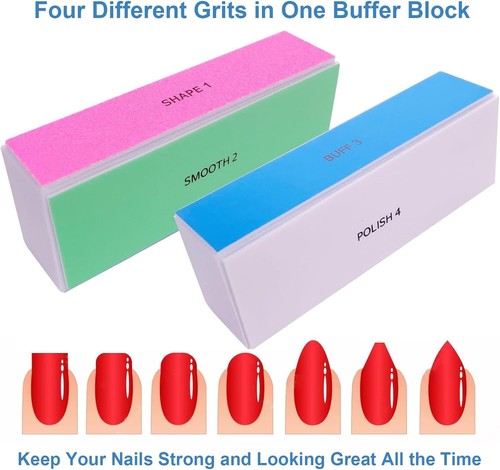4 Way Nail Buffer Block (6 Pcs), Nail Shine Buffers Blocks Files for Natural and - Picture 4 of 7