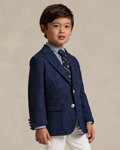 $295🆕New POLO RALPH LAUREN BOYS Solid Navy Two-Button Stretch Twill Blazer 5 - Picture 2 of 19