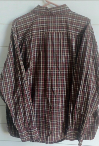 C.E. Camisa tejida con botones Schmidt Workwear para hombre talla 2XL marrón a cuadros, un bolsillo - Imagen 9 de 10