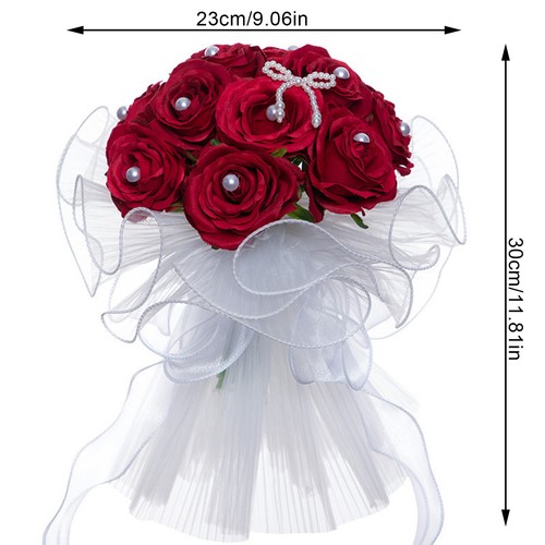 Brautstrauß Hochzeitsstrauß Künstliche Rosen Brautjungfer Handheld Strauß Blumen - Bild 15 von 17