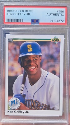 1990 Upper Deck Ken Griffey Jr. ERROR CARD Spelled ''Simultaneously'' wrong. PSA
