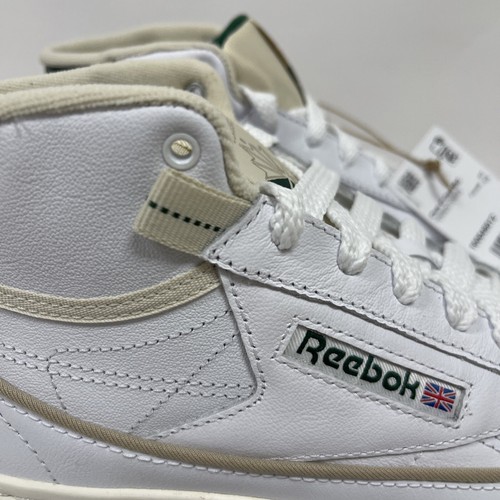Zapatos de tenis Reebok para mujer Club C Geo medios blancos/tiza/DK verde elige tu talla - Imagen 8 de 19