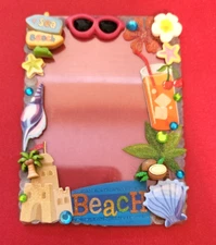Hand Decorated Beach Theme Kpop Toploader 3"x4" Perfect for Summer!