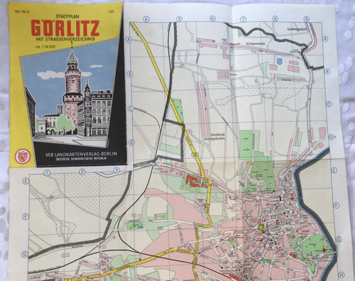Stadtplan von Görlitz mit Straßenverzeichnis, 1 : 14000, DDR 1964 - Picture 3 of 4