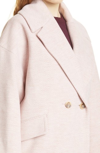 TED BAKER Juliet herringbone print wide sleeve oversized cocoon coat jacket 3 12 - Picture 7 of 12