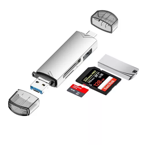 6in1 USB3 OTG Kartenlese Stick Hub SD USB-C microSD Multi Universal Universell