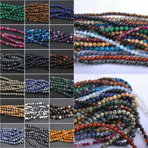 Wholesale Lot 4mm 6mm 8mm 10mm Natural Gemstone Round DIY Spacer Loose Beads