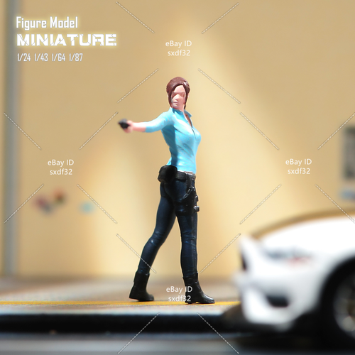 1/24 Escena Accesorios Claire Niña Pistola Miniaturas Figuras Modelo Para Coches Vehículo Juguetes - Imagen 3 de 8