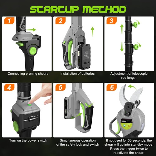 2 in 1 Pole Pruning Shears Cordless (2025 Upgraded), Electric Pruning Shears wit - Picture 2 of 12