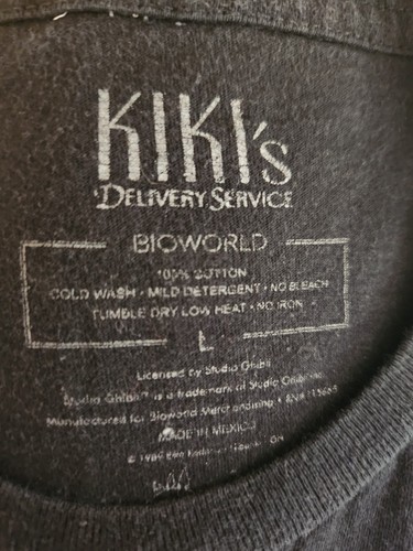 Kiki's Delivery Service Black Anime Movie T Shirt Studio Ghibli Size Large - Picture 2 of 2