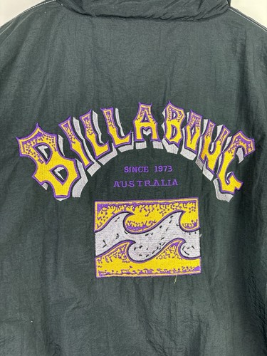 Vintage Billabong Jacket Mens Size Large Black Embroidered Spell Out Surf Wear - Picture 4 of 19