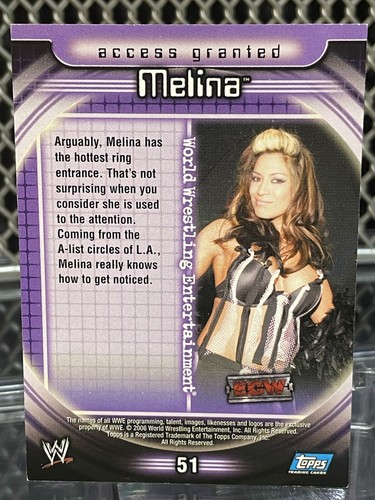 2006 Topps WWE Restricted Access Melina Perez Wrestling Card NWA WWF Hot Diva - 第 7/7 張圖片