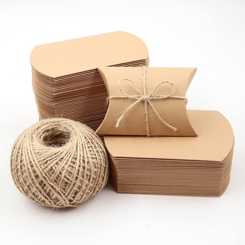 Pack of 100 Kraft Paper Gift Boxes 7x9cm Small Gift Boxes with Jut... - Picture 1 of 5