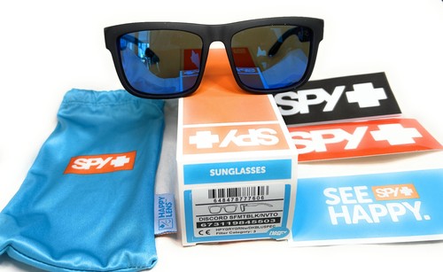 Spy Discord Sunglasses - Soft Matte Black/Navy T - Happy Gry Blue Mir, Pre-owned