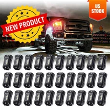 30 Pods Pure White LED Rock Lights Underbody Glow Lamp for Car Truck ATV UTV SUV