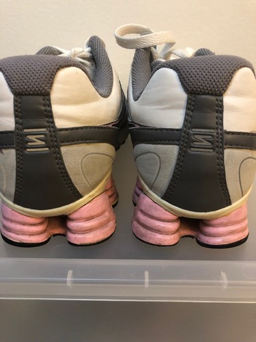 Nike Shox Women’s Running Shoes 407991-101 White/Gray/Pink - Picture 7 of 8
