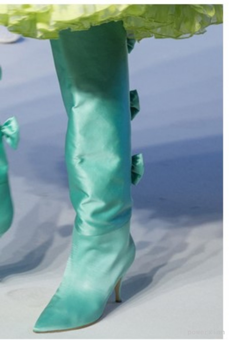 Satin mujer Knee High botas Runway Runway botas Occident Pointed Toe Back Bowknot zapatos New 58bbcd Satin mujer Knee High botas Runway Runway botas Occident Pointed Toe Back Bowknot zapatos New 58bbcd