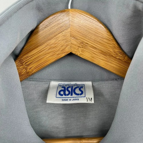 Asics Track Jacket Youth Boys M Gray Full Zip Pockets Vtg 1990's Made in Japan - Picture 5 of 8