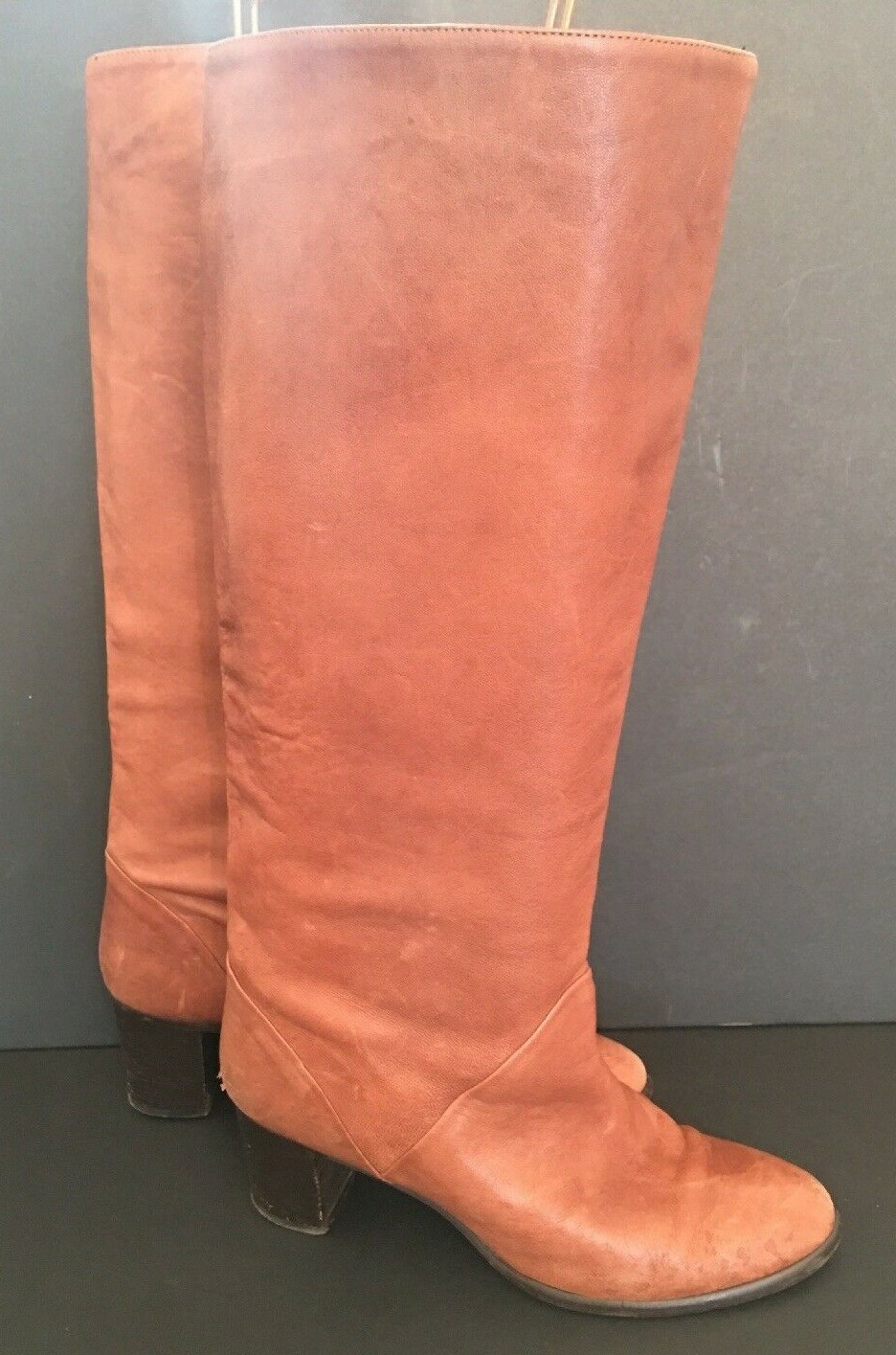 9M J.Crew Sutton Tall Leather Midheel Boots Rough Condition Item 28672 9M J.Crew Sutton Tall Leather Midheel Boots Rough Condition Item 28672