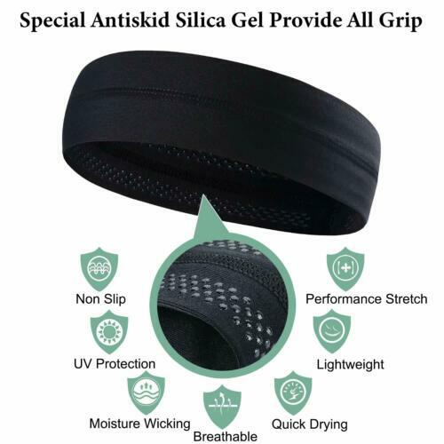 Mens Women Sweat Sweatband Headband Yoga Gym Workout Stretch Sports Head Band US - Picture 8 of 16