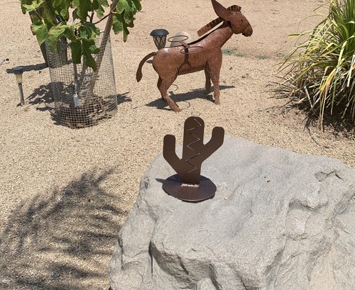 Einzigartige rustikale westliche Saguaro Kaktus Tischplatte Regenanzeige Metallkunst, Kupferader - Bild 7 von 8