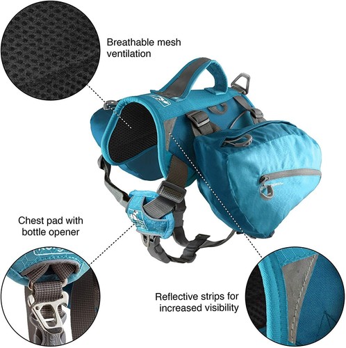 Petsafe Kurgo Big Baxter Backpack (22-50Kg) Blue , Dog Transport Travel - Picture 2 of 3