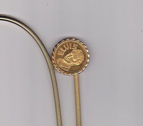 TWO ELVIS PRESLEY GOLDPLATED MEDALLIONS WITH COIL BAND - Picture 2 of 4