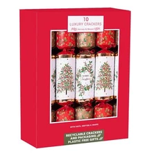 Christmas Crackers Family 10 Pack 36cm - Holly Tree and Wreath