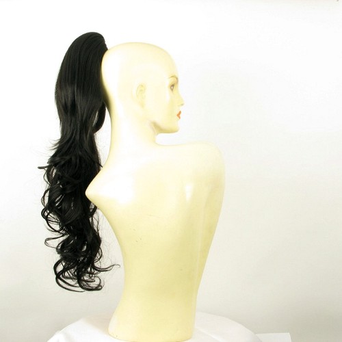 Cola de caballo postizo longo rizado 65 cm marrón oscuro castaño 6/2 - Imagen 5 de 7