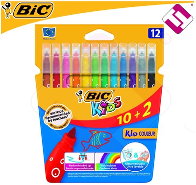PACK BLISTER 12 ROTULADORES BIC KIDS EFECTO MAGICO COLORANTE FIELTRO BOLIGRAFOS