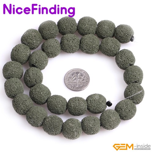 Lote a granel de 15" con cuentas redondas roca de lava de roca de 14 mm para hacer joyas hebra de 15 - Imagen 17 de 72