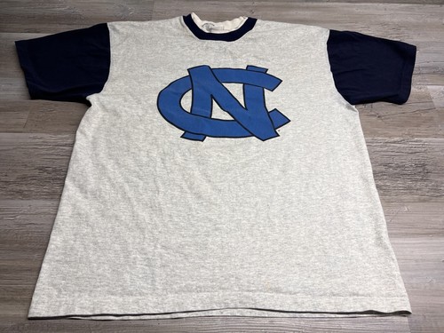 Vintage North Carolina Tar Heels T-Shirt Two Tone NC Logo USA Made XL Baggy Fit - Bild 1 von 7