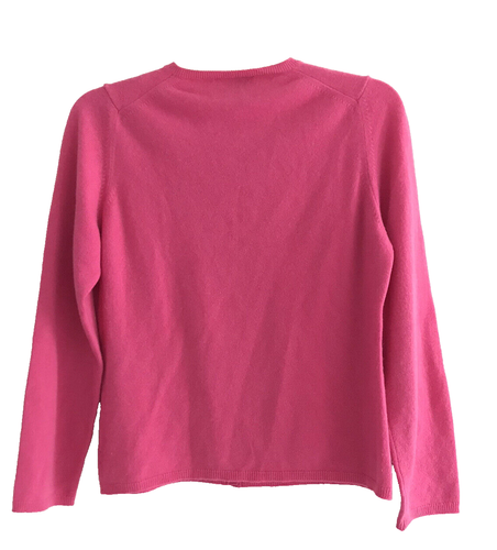 Turnbull and Asser Crewneck Cashmere Sweater Womens Size M Pink Button Front - Picture 4 of 10