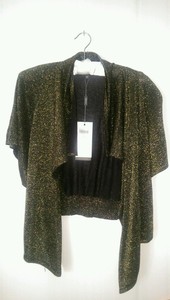 Alexon-black-gold-shimmering-shrug-bolero-size-12-14-NEW-was-60