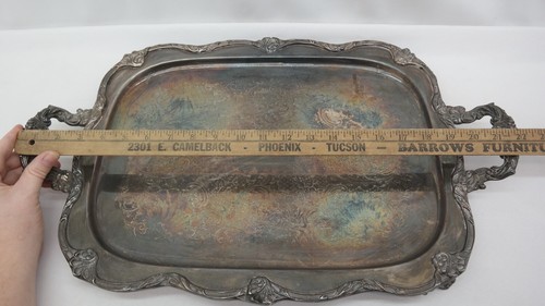 Vintage Silverplate Platter Serving Tray w/ Handles - Picture 11 of 14