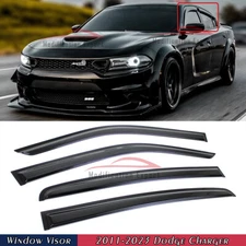 For 2011-2023 Dodge Charger Premium Aero Black Window Visor Rain Guard Deflector