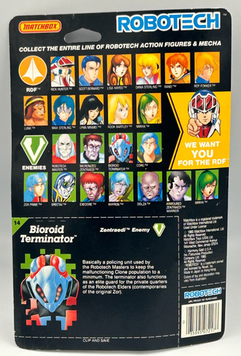 1985 Matchbox Robotech Bioroid Terminator Robotech Masters Enemy Actionfigur - Bild 10 von 11