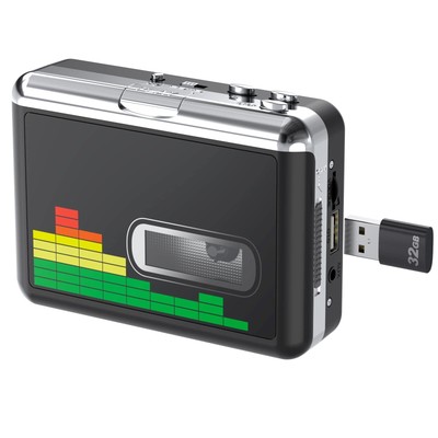 USB Cassette Player, Portable Walkman Stereo Tape to MP3 Converter, Audio Mus...