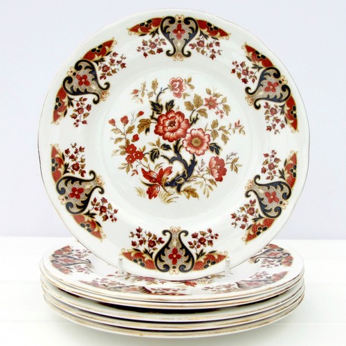 Vintage Colclough Royale Bone China Set 6 Salad Plates Floral