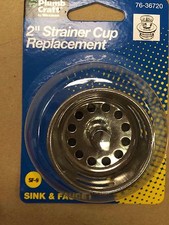 Strainer Cup Replacement, 2" to 2-1/2", Sink Faucet, With Rubber Stoper